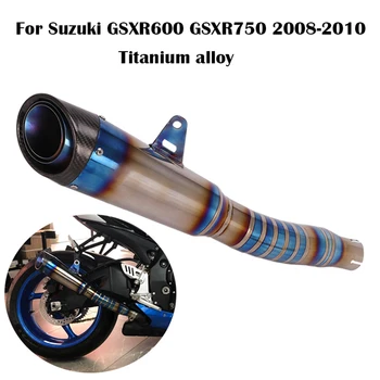 Pro Suzuki GSXR600 GSXR750 2008-2010 Skluzu Na Titanové Slitiny Motocykl Výfukový Systém Bez DB Killer Tlumiče Tip Rezervy Katalyzátor